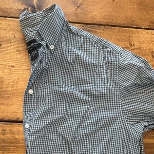 Eddie Bauer Men's Checkered Shirt - Green and White